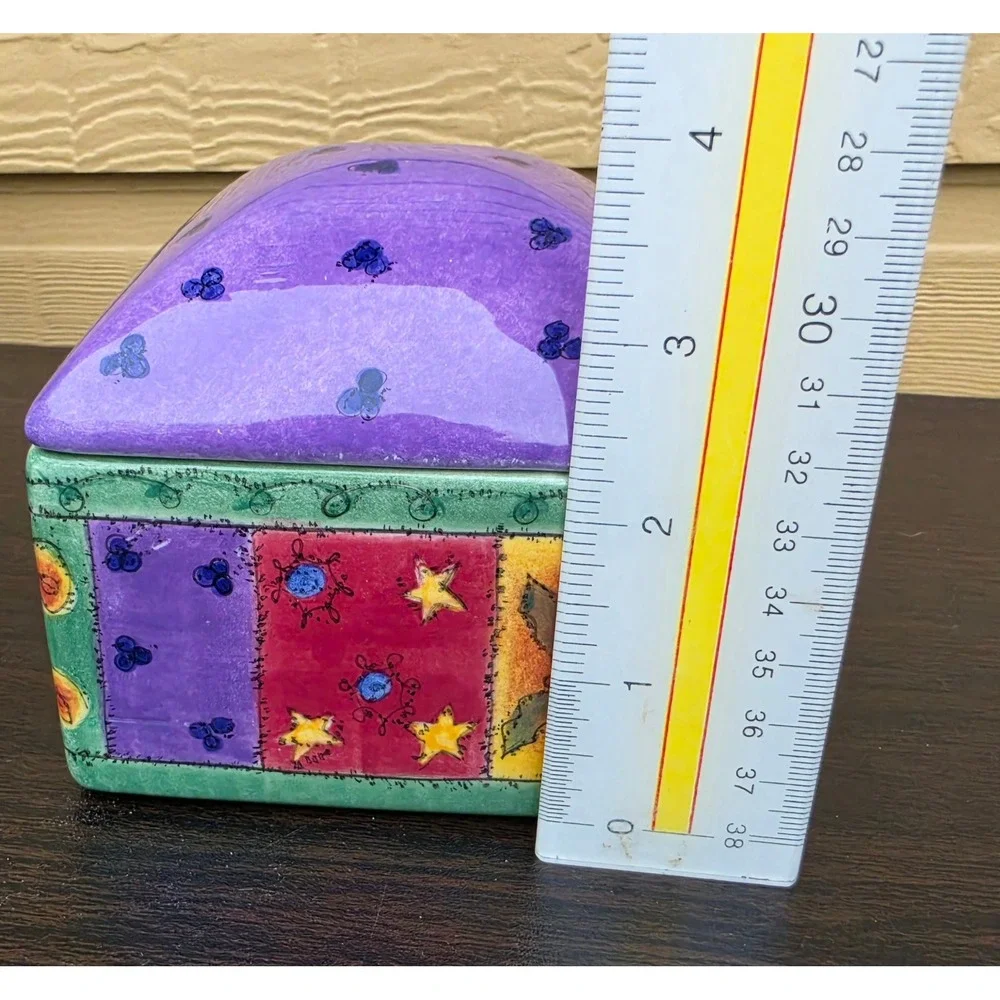 Sango Sweet Shoppe Christmas Sue Zipkin Ceramic Square Trinket Box 0913-198